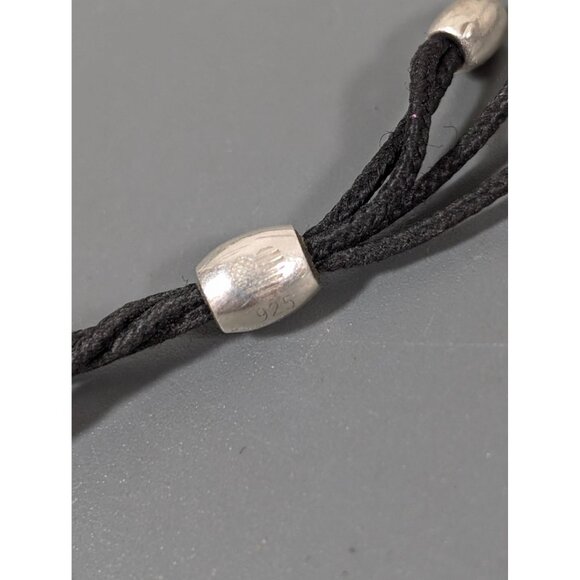 Alex and Ani Path of Life Sterling Silver Black Adjustable Cord Bracelet - Picture 4 of 5